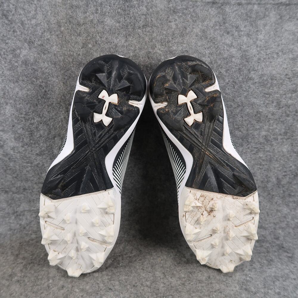 Under Armour Shoes Kids 1 Baseball Cleats Leadoff Low RM Black White Lace Up - Picture 9 of 12